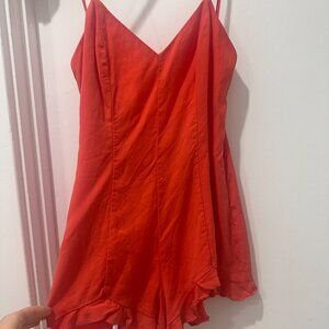NBD Orange romper with Ruffle